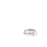 Platinum .43ct I VS2 Pear Shape Diamond Bezel Set Tower Engagement Ring
